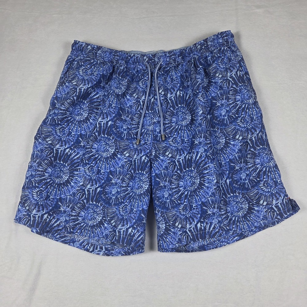 Peter Millar Tabby Shells SwimTrunks Men's‎ 2xl Blue Mesh Lined